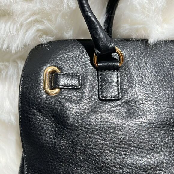 MICHAEL KORS Tumbled Black Leather Crossbody Satchel Gold Hardware B92 - Picture 7 of 16